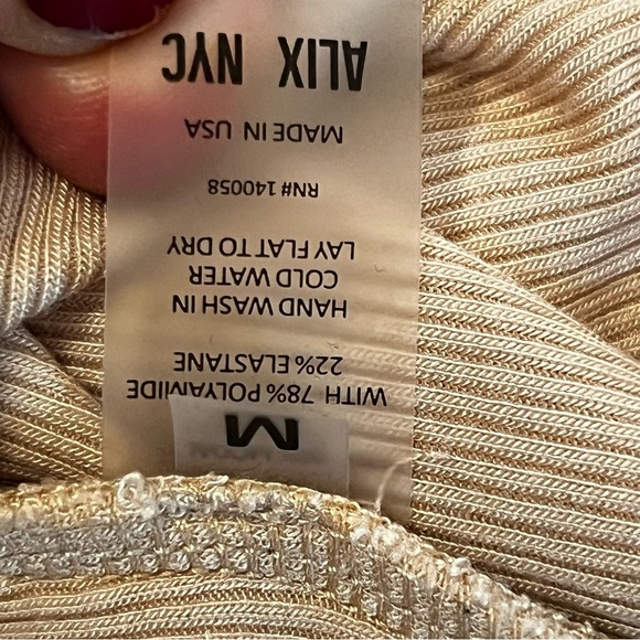 ALIX NYC Ribbed Neutral Beige Bodysuit size Medium - Picture 12 of 14